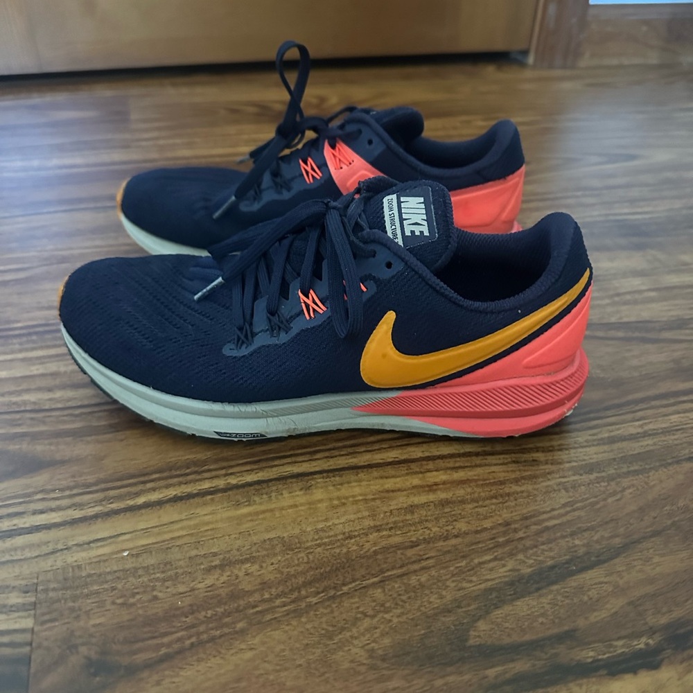 Nike Air Zoom Structure 32 Blue and Orange Running Shoes